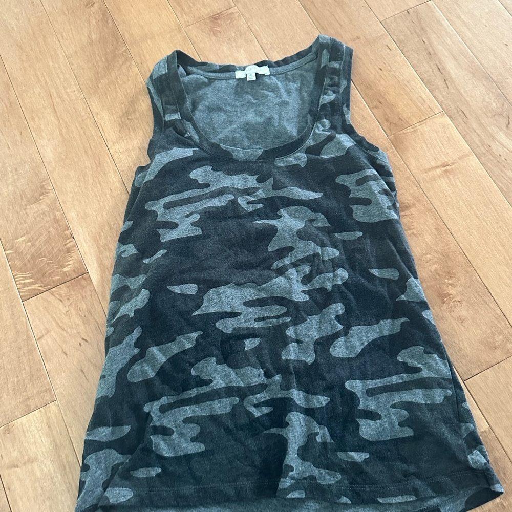 Gray and Black Camouflage Tank Top